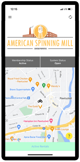 a screenshot of the app on a tablet at American Spinning Mill, Greenville, South Carolina